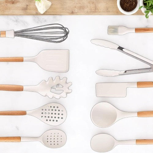 Set de Utensilios de Silicona Blanco de 11 Piezas