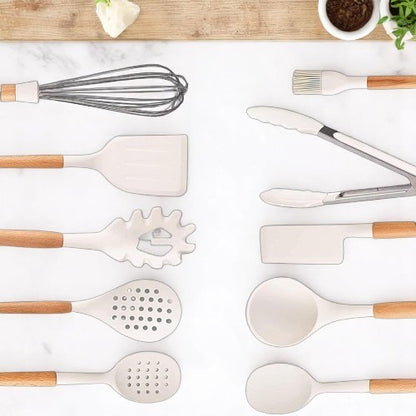 Set de Utensilios de Silicona Blanco de 11 Piezas